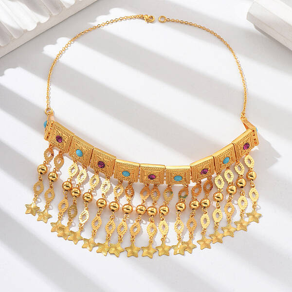 Ethnic Style Gold Collar Necklace for Women