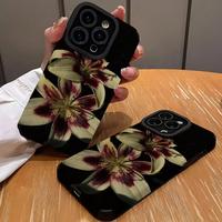 Vintage Flower Pattern Phone Case, 1 Count Shockproof Phone Protective Cover, Phone Accessory Compatible with iPhone 11 12 13...