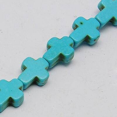 1 Strand Synthetic Turquoise Cross Beads Strands