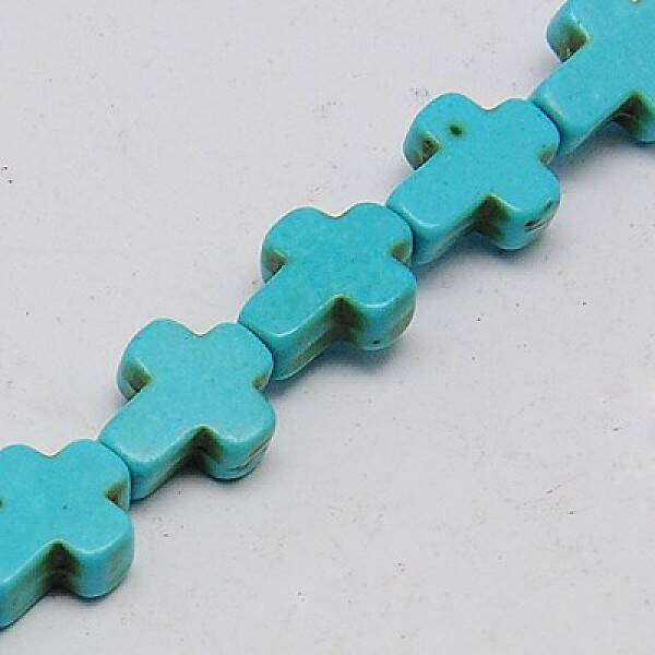 1 Strand Synthetic Turquoise Cross Beads Strands