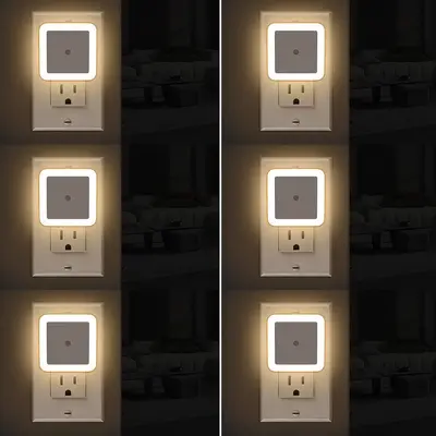 Night Light, Night Lights Plug into Wall 6-Pack, Plug in Night Light, Dusk to Dawn Nightlight Led Night Lights for Bedroom, B...