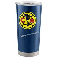 Club America stainless steel tumbler with mag slider lid