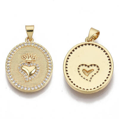 Brass Micro Pave Cubic Zirconia Pendants