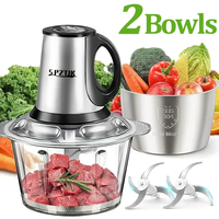 SPZTJK 3L Baby Food Processor & Meat Grinder - 2 Free Dishwasher-Safe Blades & Bowls, Pure Copper Motor for Homemade Puree/N...