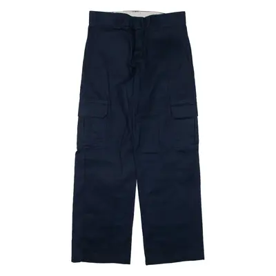 DICKIES Cargo Workwear Mens Trousers Blue Relaxed Straight W30 L30