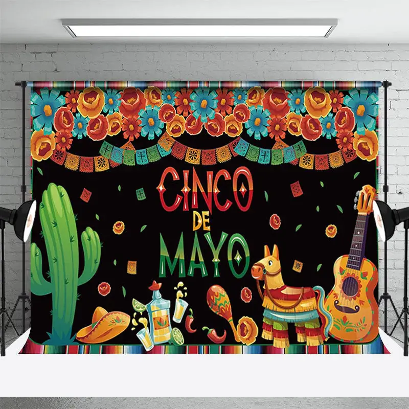 Mexican Cinco De Mayo Fiesta Party Backdrop - Aperturee