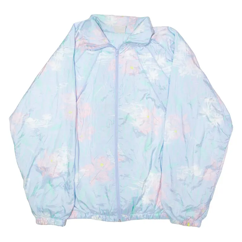 ACTIVE Mens Shell Jacket Blue 90s Floral XL