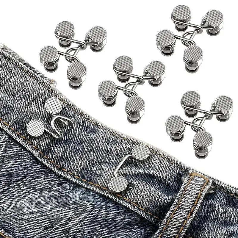 Jeans Button Tightener Set, 2/4 Sets Handmade Jeans Button Pins, Easy To Install Waist Tightener Button for Indoor & Outdoor