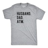 Mens Husband. Dad. ATM. T Shirt Funny Father's Day Tee Mens Funny T Shirts Cool Tees Soft Stylish Casual Menswear Dad Joke Ap...