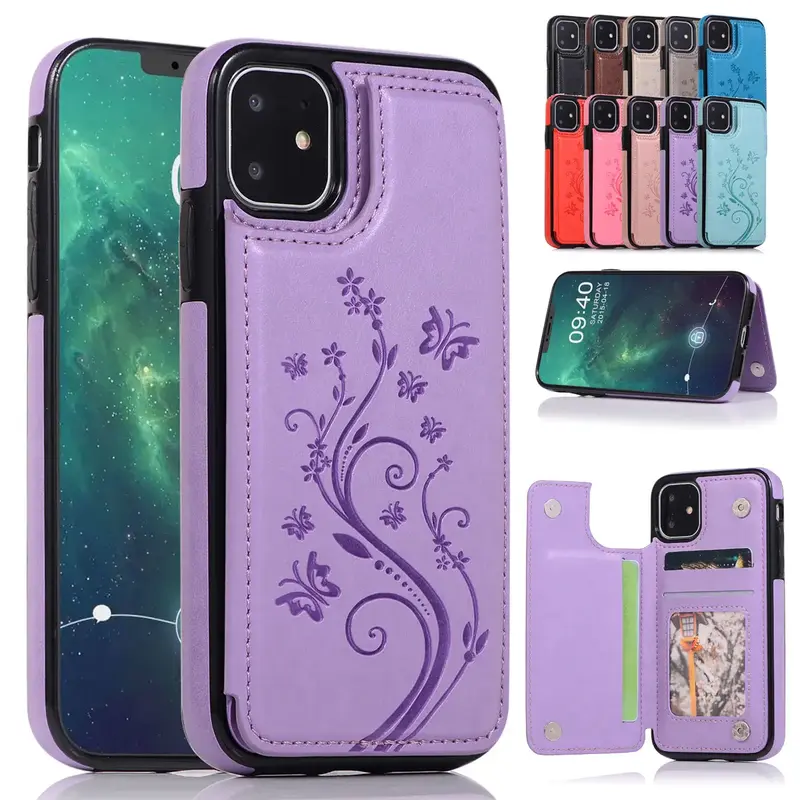 [Free !ship] Case For iPhone 17 16 15 14 13 12 11 Pro Max 16 15 14 Pro / Plus For iPhone Air Magnetic Clasp PU Leather credit...