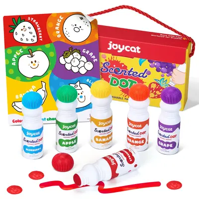 JoyCat Washable Dot Markers with 10 Coloring Activity Paper, Bingo Daubers Markers, Arts and Crafts Supplies, Painting Set