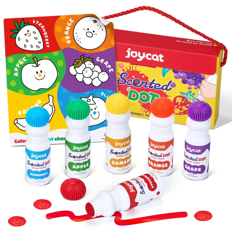 JoyCat Washable Dot Markers with 10 Coloring Activity Paper, Bingo Daubers Markers, Arts and Crafts Supplies, Painting Set