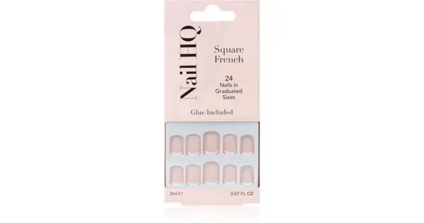 Nail HQ Square French False Nails 24pcs