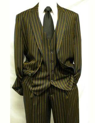 1920 - BLACK/GOLD - Mens Modern Fit Suit