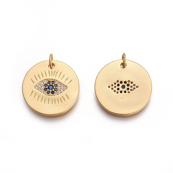 Brass Micro Pave Cubic Zirconia Pendants