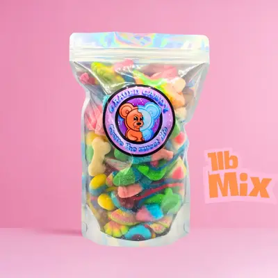 1lb Crave Gummy Mix | Sweet & Sour Assorted Gummies with Sour Blue Raspberry, Filled Gummies, Rainbow, Watermelon, Cherry, Bu...