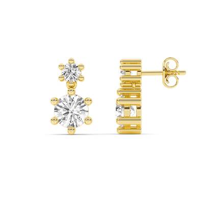 Duo Drop Lab Grown Diamond Earrings | 10K Yellow Gold 1 7/8 ct. tw.