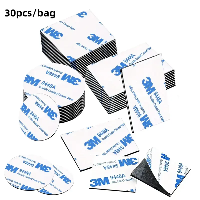 Double-sided Foam Adhesive Tape, 30pcs/bag 3-size Self-adhesive Non-waterproof Eva Mounting Strips for Walls, Doors, Wood & G...