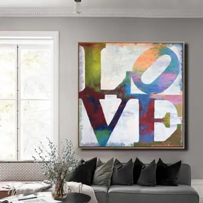 Large Original Abstract Painting Love Art Couple Romantic Wall Art | FALL IN LOVE