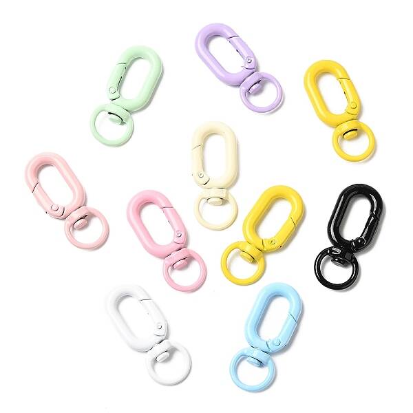 Spray Painted Alloy Swivel Lobster Claw Clasps