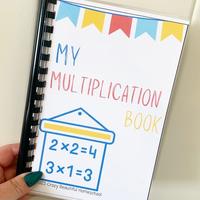 Multiplication Book for Kids - Laminated and Bound with Marker, 8 Pages, Compact Size, Homeschool, Learning book, Math, Workb...