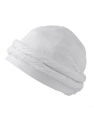 Solid Color Hip Hop Satin Turban Hat, Casual White Soft Comfortable Sleeping Bonnet, Fashionable Hat for Women & Men for Da...