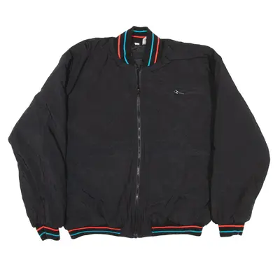 Quilted Bomber Jacket Black Mens L