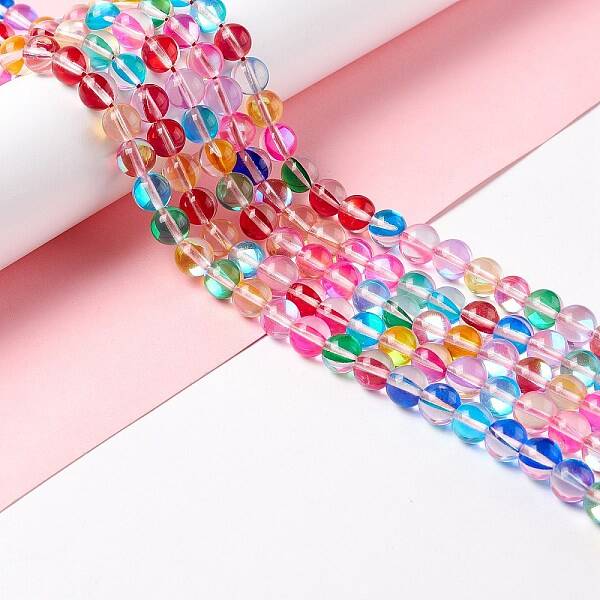 Synthetic Moonstone Beads Strands