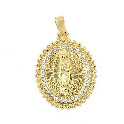 Brass Micro Pave Clear Cubic Zirconia Pendants