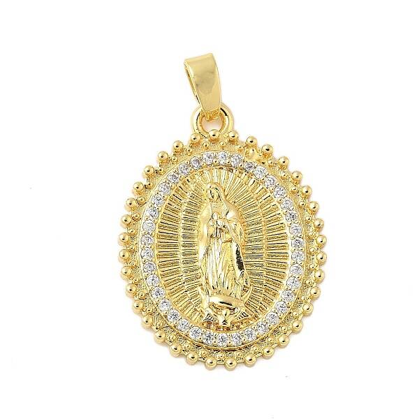 Brass Micro Pave Clear Cubic Zirconia Pendants