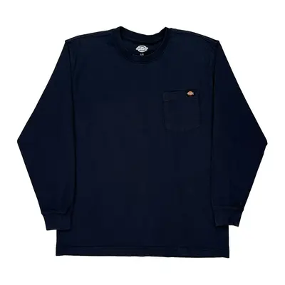 Dickies Long Sleeve T-Shirt - Large Navy Cotton