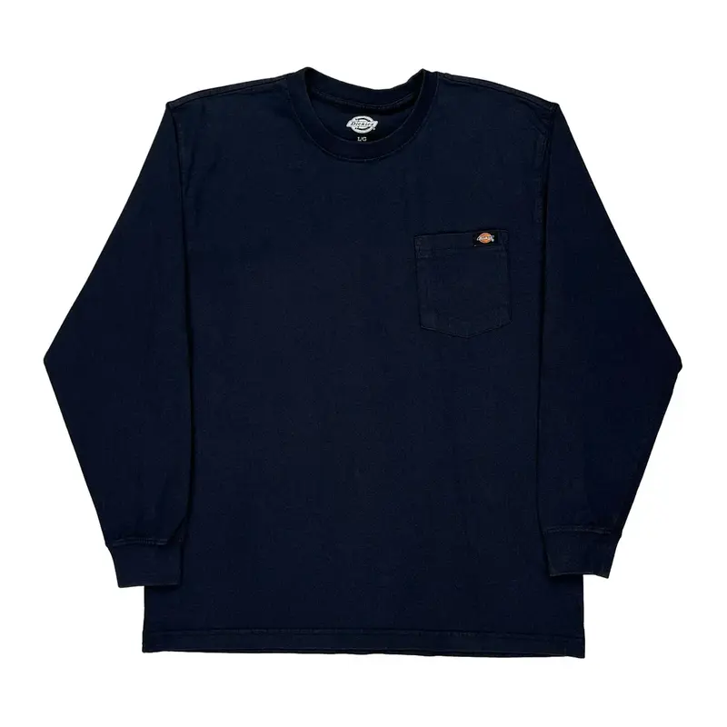 Dickies Long Sleeve T-Shirt - Large Navy Cotton