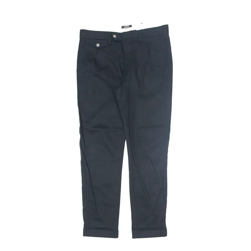 OFFICINA 36 Pleated Chino Trousers Black Regular Tapered Womens W30 L28