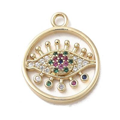 Brass Micro Pave Clear Cubic Zirconia Pendants