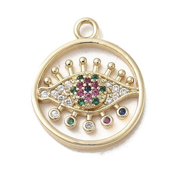 Brass Micro Pave Clear Cubic Zirconia Pendants
