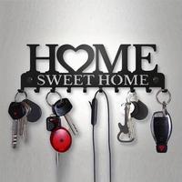 Home Letter Shaped Metal Wall Hook, Fashionable Iron Key Hook, Creative Keychain Organizer for Bedroom Living Room Porch, Key...