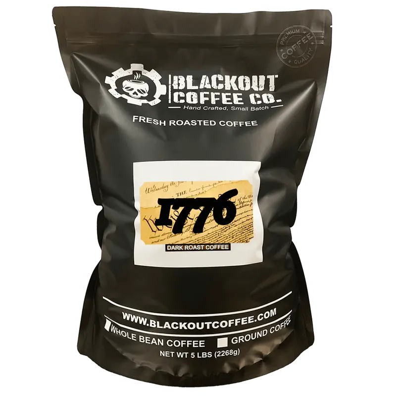 1776 Dark Roast Coffee 5 LB - Veteran Owned Coffee Company -  Whole Bean - Ground Coffee, WHOLE BEAN