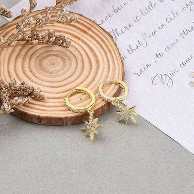 Brass Micro Pave Clear Cubic Zirconia Huggie Hoop Earrings