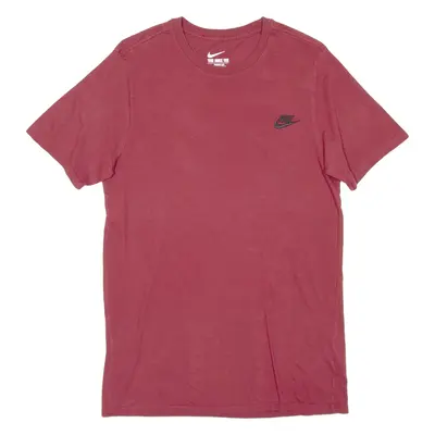 NIKE Mens T-Shirt Maroon Crew Neck M