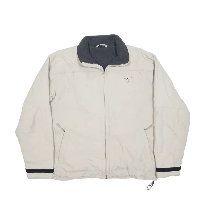 CHIEMSEE Insulated Fleece Lined Coach Jacket Beige Nylon 90s Mens L