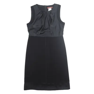 MAX MARA Studio Formal A-Line Dress Black Sleeveless Midi Womens UK 16