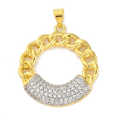 Rack Plating Brass Micro Pave Cubic Zirconia Pendants