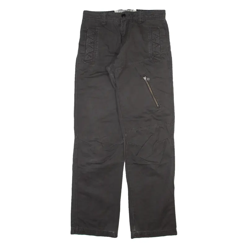 COTTONFIELD Mens Trousers Grey Loose Straight W30 L33
