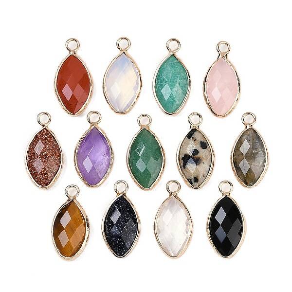 Natural & Synthetic Mixed Gemstone Faceted Pendants