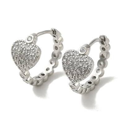 Rack Plating Brass Micro Pave Cubic Zirconia Hoop Earrings