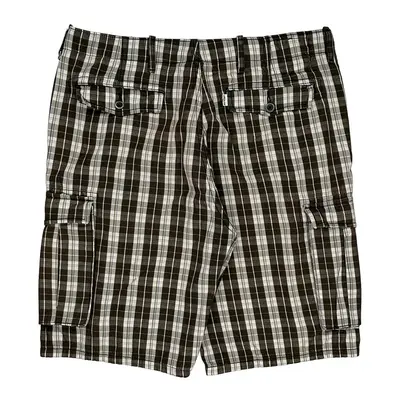 Levis Checked Cargo Shorts - 36W 10L Black & White Cotton | Size: 36″ waist