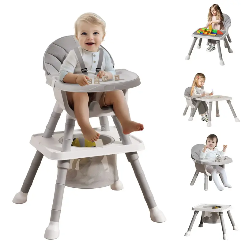 UNICOO 7-in-1 Convertible Baby Highchair w/Storage, Activity Table, Dining Chair for Babies & Toddlers 6 Months+, Portable De...