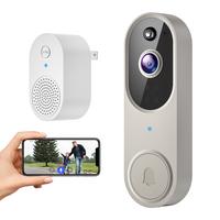 1080P Video Doorbell Camera Wireless with Free Chime, AI Human Detection, Night Vision, 2-Way Audio, Battery Powered, Cloud S...