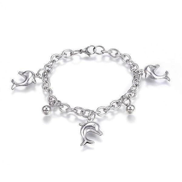 Tarnish Resistant 304 Stainless Steel Charm Bracelets