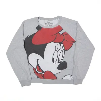 DISNEY Minnie Mouse Sweatshirt Grey Womens XL